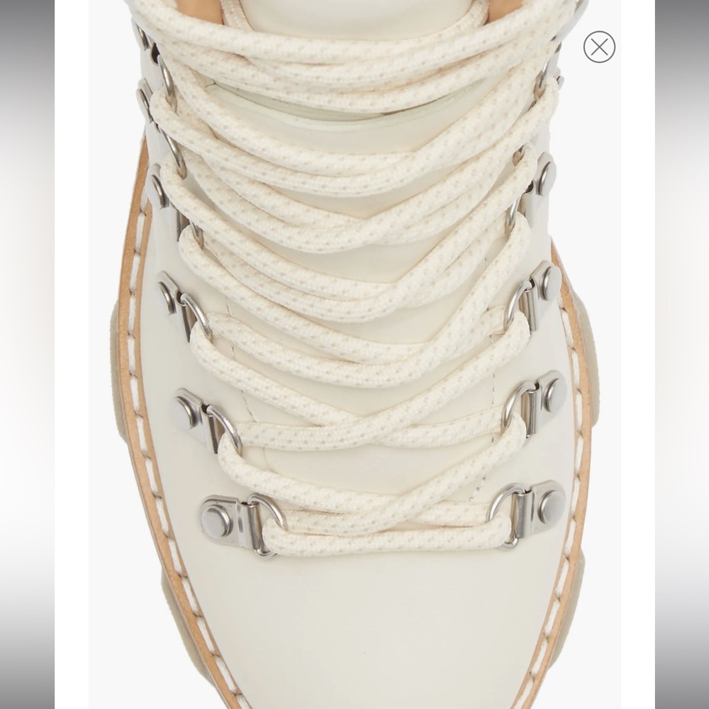 Rag & Bone Shiloh Hiking Booties Boots 9 39 NWT Lace up Cream Leather Box Lug - Picture 12 of 15